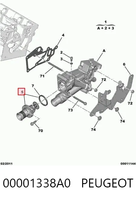 Termostato 00001338A0 Peugeot/Citroen