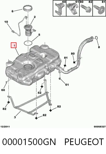 Depósito de gasolina 00001500GN Peugeot/Citroen