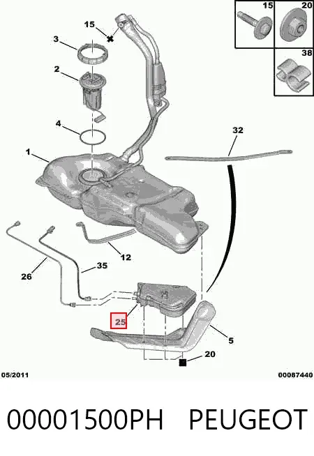 Deposito AdBlue 00001500PH Peugeot/Citroen