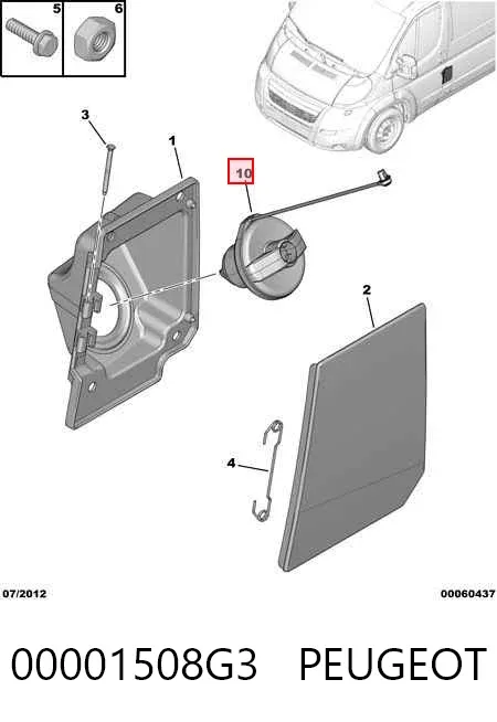 Tapa de depósito de combustible 00001508G3 Peugeot/Citroen