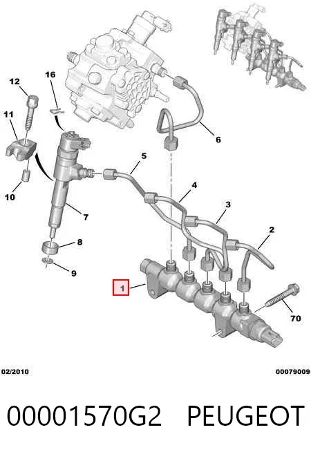Rampa de combustible 00001570G2 Peugeot/Citroen