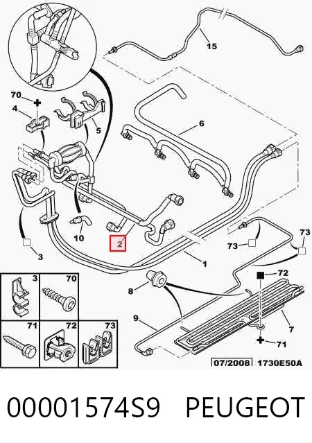 Juego de tuberías de combustible 00001574S9 Peugeot/Citroen