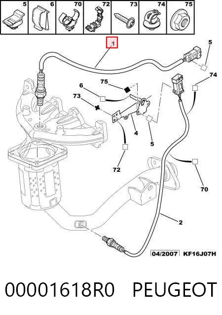 Sensor de oxígeno previo al catalizador 00001618R0 Peugeot/Citroen