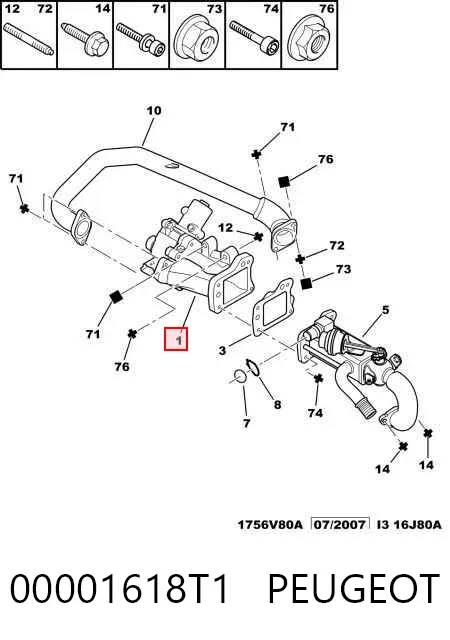 Válvula EGR 00001618T1 Peugeot/Citroen