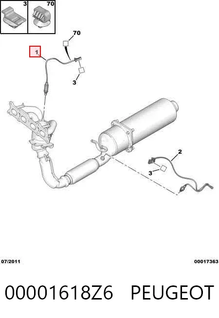 Sonda lambda, sensor de oxígeno antes del catalizador izquierdo 00001618Z6 Peugeot/Citroen