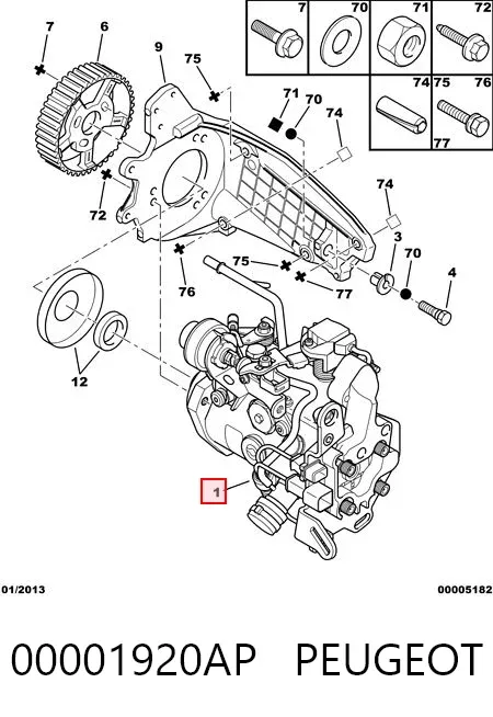 Bomba inyectora 00001920AP Peugeot/Citroen