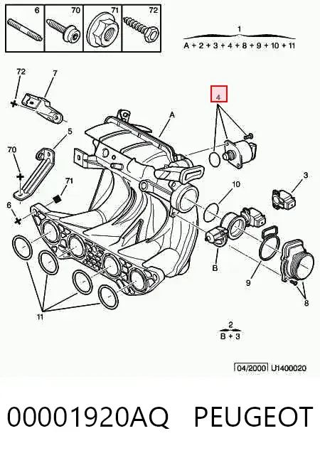 Válvula IAC 00001920AQ Peugeot/Citroen
