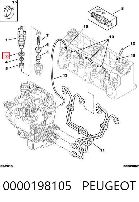 Junta de inyectores 0000198105 Peugeot/Citroen