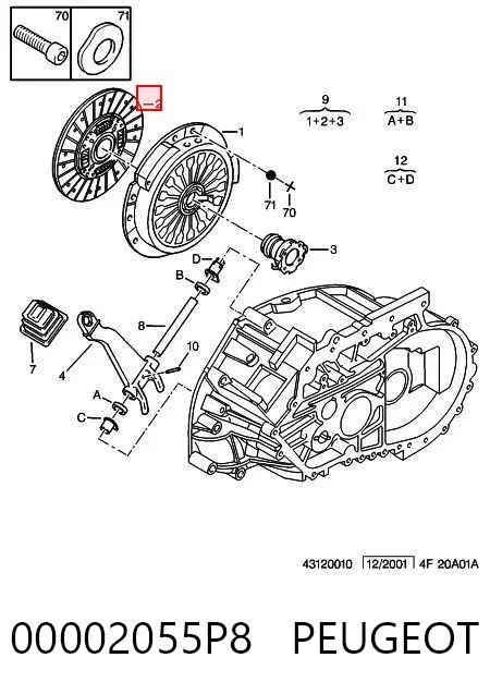Disco de embrague 00002055P8 Peugeot/Citroen
