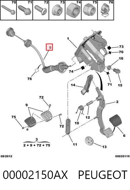 Cable de embrague 00002150AX Peugeot/Citroen