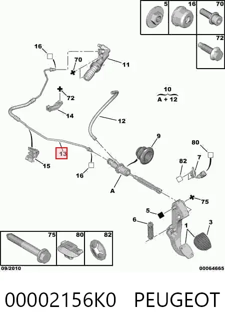 Latiguillo de embrague 00002156K0 Peugeot/Citroen