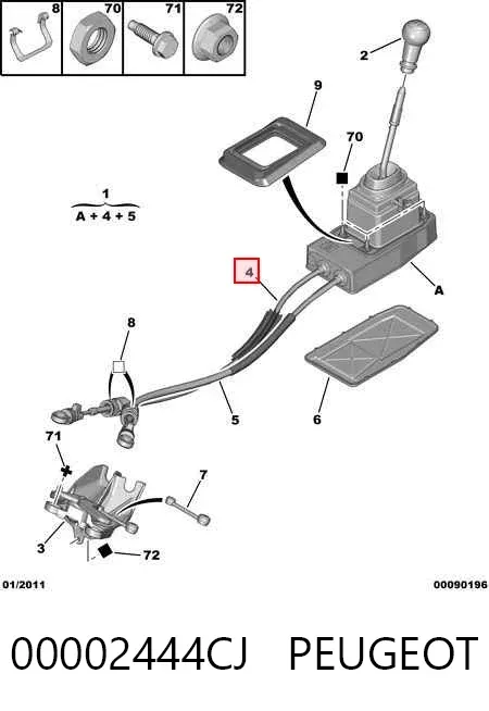 Cable de caja de cambios 00002444CJ Peugeot/Citroen