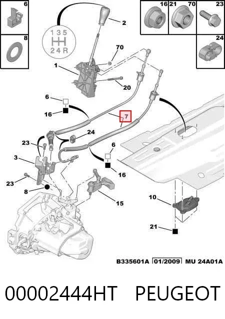 Cables de caja de cambios 00002444HT Peugeot/Citroen