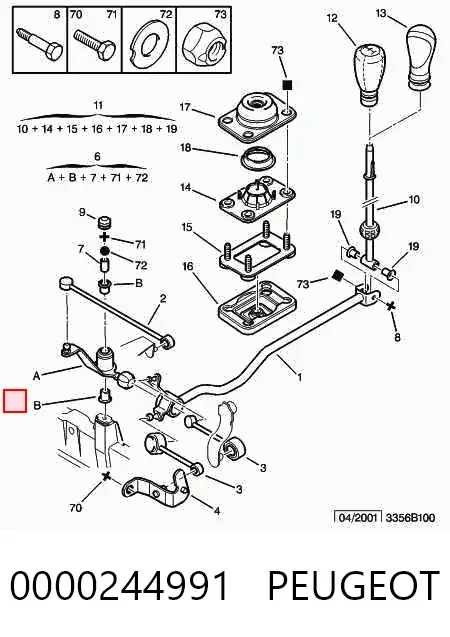 Articulación de la varilla de cambios 0000244991 Peugeot/Citroen