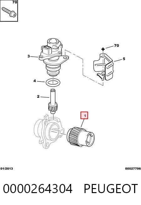 Piñón impulsor del velocímetro 0000264304 Peugeot/Citroen