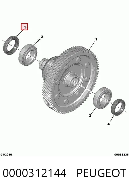Retén del semieje delantero izquierdo 0000312144 Peugeot/Citroen