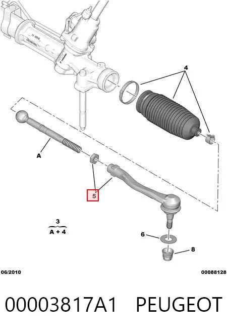 Rótula barra de dirección 00003817A1 Peugeot/Citroen