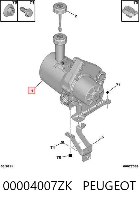 Bomba de dirección 00004007ZK Peugeot/Citroen