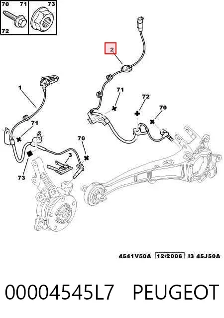Sensor ABS trasero izquierdo 00004545L7 Peugeot/Citroen