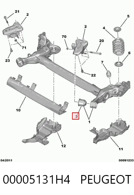 Silentblock trasero 00005131H4 Peugeot/Citroen