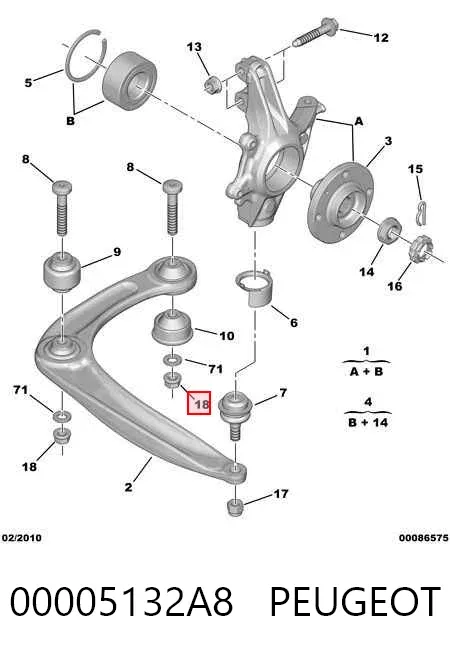 Tornillo (tuerca) de sujeción 00005132A8 Peugeot/Citroen