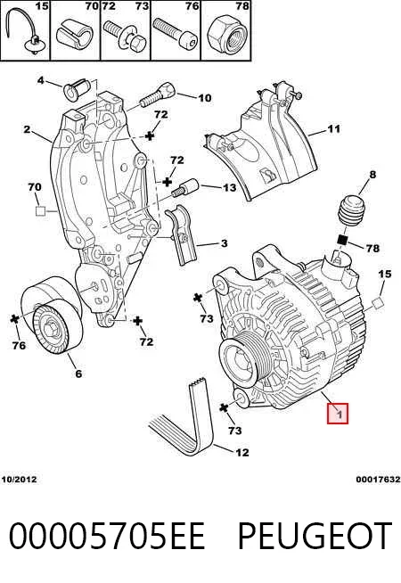 Alternador 00005705EE Peugeot/Citroen