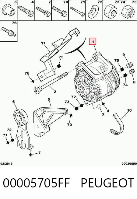 Alternador 00005705FF Peugeot/Citroen