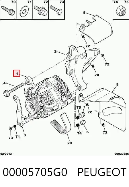 Alternador 00005705G0 Peugeot/Citroen
