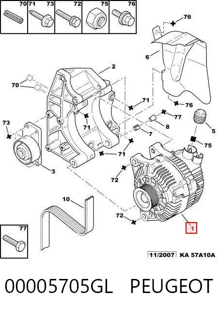 Alternador 00005705GL Peugeot/Citroen