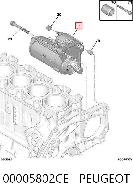 Motor de arranque 00005802CE Peugeot/Citroen