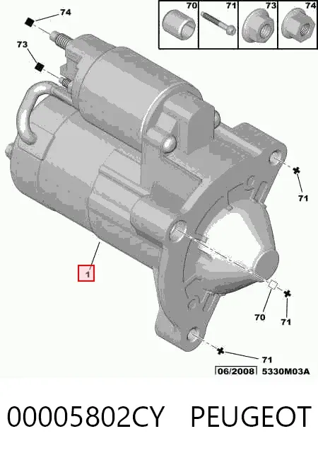 Motor de arranque 00005802CY Peugeot/Citroen