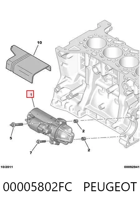 Motor de arranque 00005802FC Peugeot/Citroen