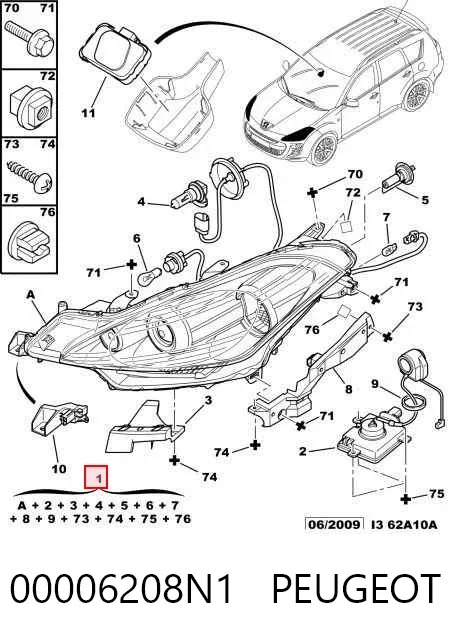 Faro izquierdo 00006208N1 Peugeot/Citroen
