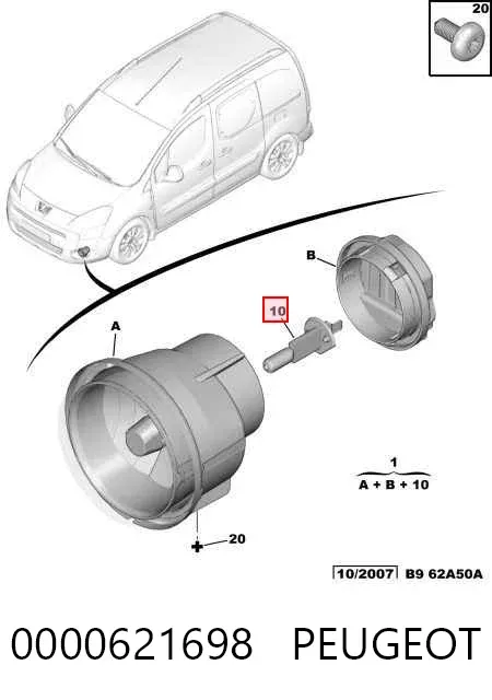 Lámpara halógena 0000621698 Peugeot/Citroen