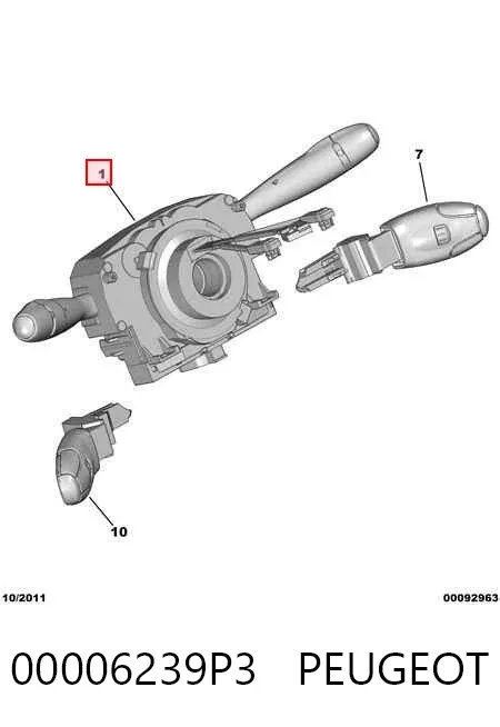 Conmutador columna dirección 00006239P3 Peugeot/Citroen