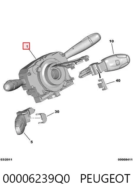 Conmutador columna dirección 00006239Q0 Peugeot/Citroen