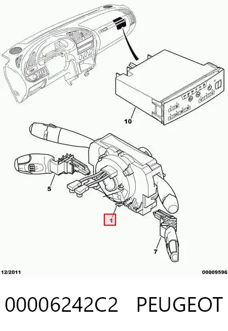 Conmutador columna dirección 00006242C2 Peugeot/Citroen
