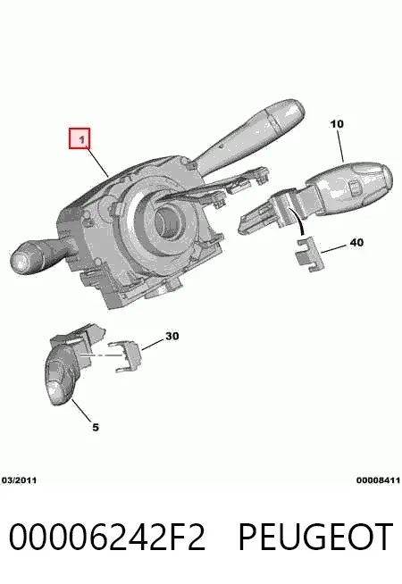Conmutador columna dirección 00006242F2 Peugeot/Citroen