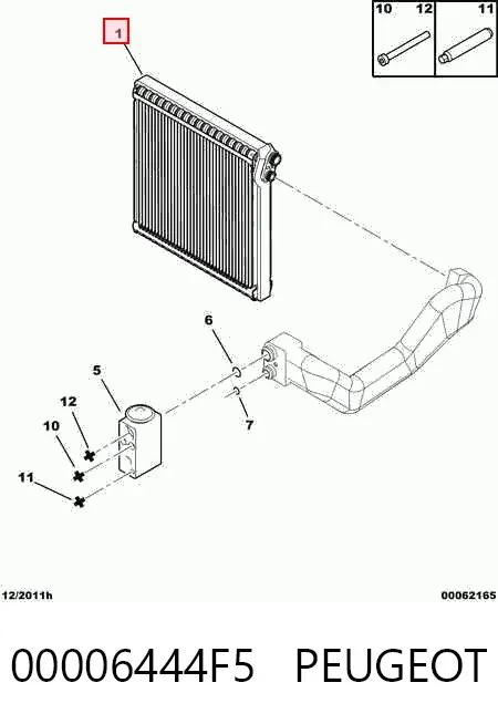 Evaporador de aire acondicionado 00006444F5 Peugeot/Citroen