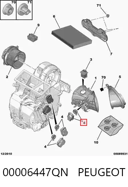 Motor de recirculación de aire 00006447QN Peugeot/Citroen
