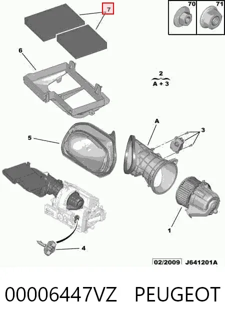 Filtro de habitáculo 00006447VZ Peugeot/Citroen