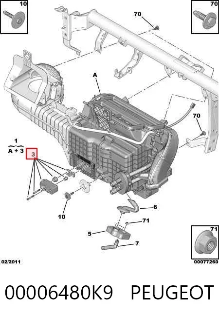 Caja de calefacción completa 00006480K9 Peugeot/Citroen