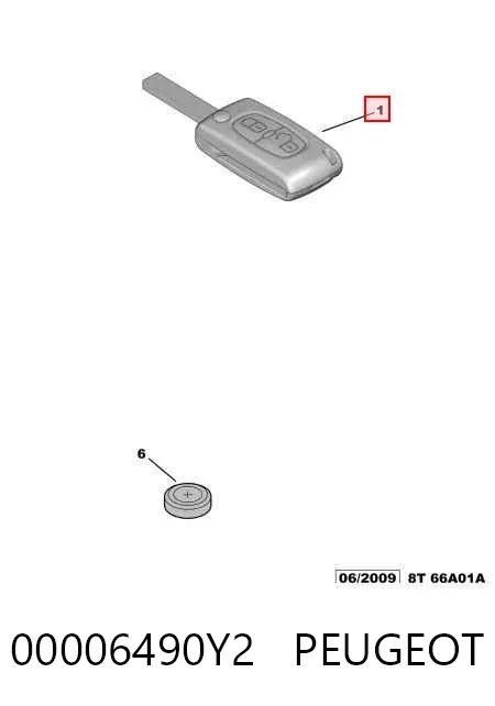 Llave de encendido 00006490Y2 Peugeot/Citroen