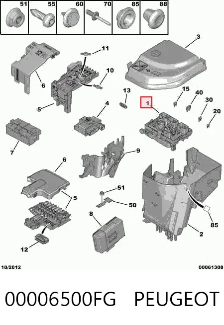 Caja de fusibles 00006500FG Peugeot/Citroen
