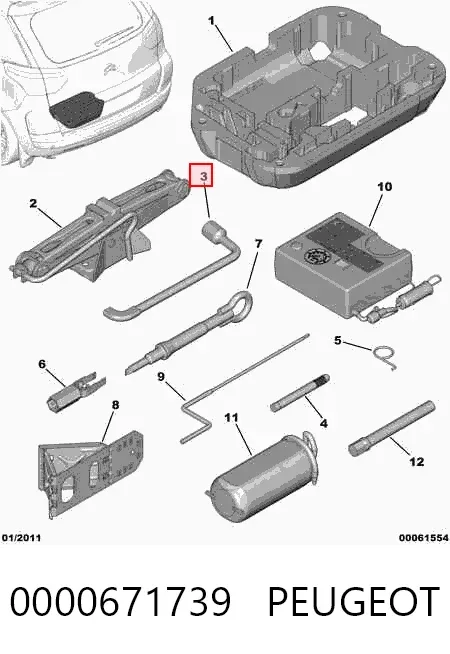 Llave de cruceta 0000671739 Peugeot/Citroen
