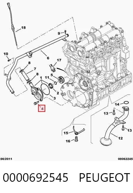Perno del sistema de escape (silenciador) 0000692545 Peugeot/Citroen