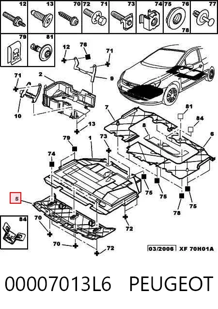 Protección motor / empotramiento 00007013L6 Peugeot/Citroen