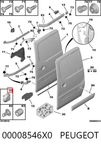 Moldura de puerta corredera PEUGEOT 00008546X0