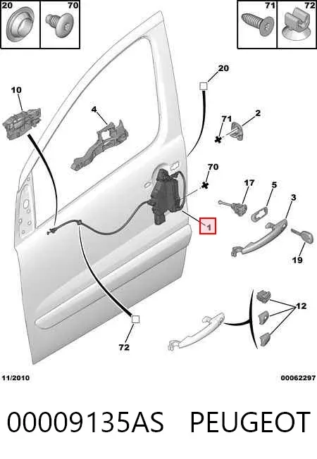 Cerradura 00009135AS Peugeot/Citroen
