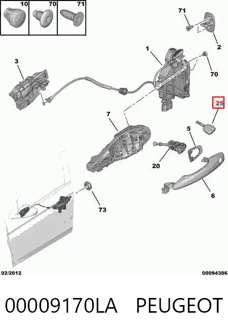  00009170LA Peugeot/Citroen